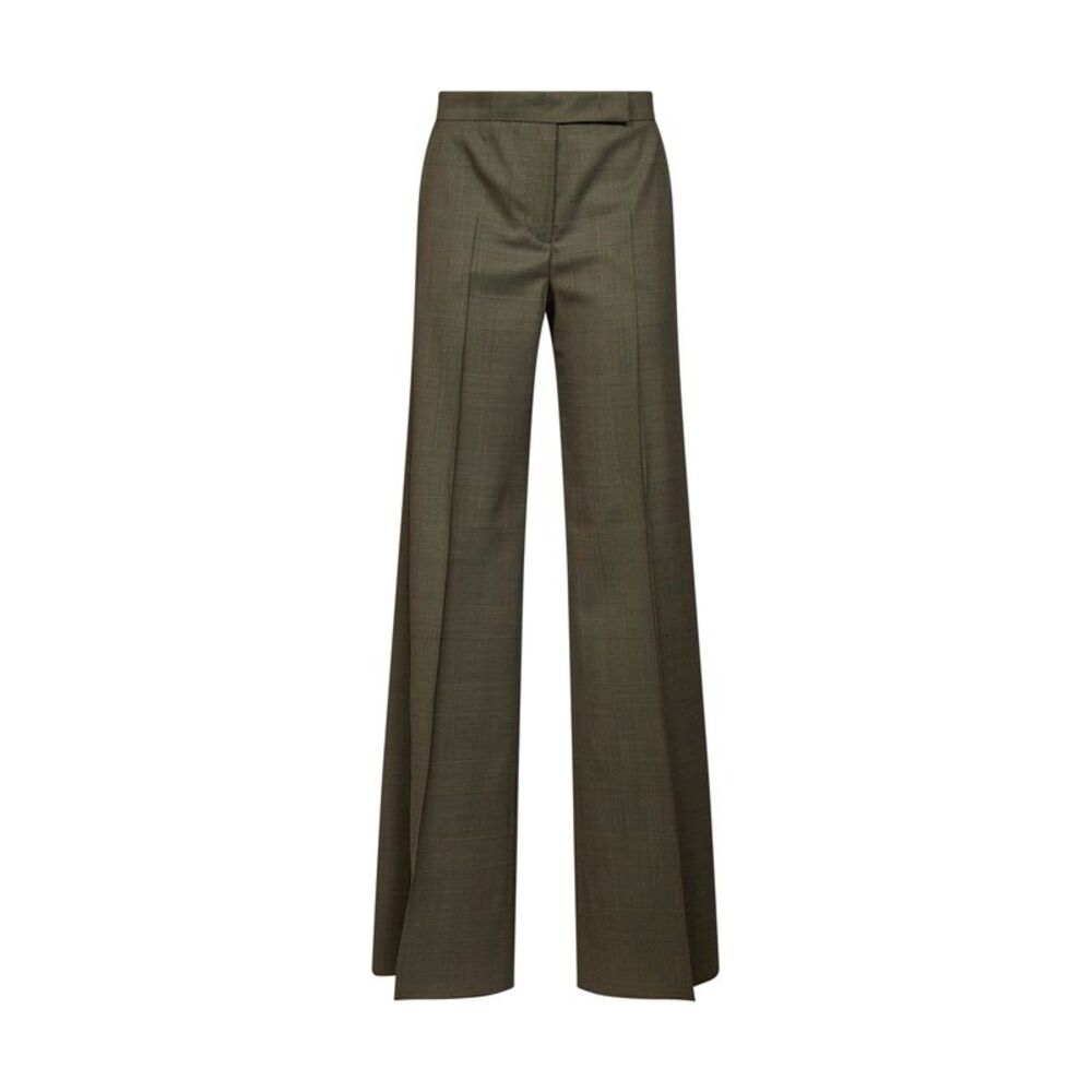 Max Mara Women Khaki Green Glen Plaid Wool Mxmnetto Trousers